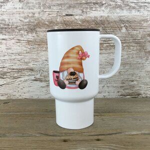 Gnome Girl 16 oz Coffee Travel Mug White